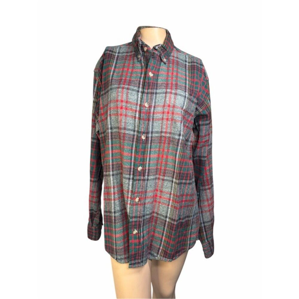 Vintage RedHead Red Green Plaid Cotton Flannel Shirt Size M